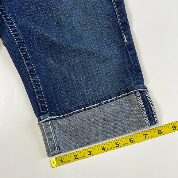 True Religion Sophie Denim Capri Low Rise Size 29 Cuffed Bermuda Button Stone - Picture 16 of 16